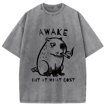 Capybara Smoking Washed T-Shirt