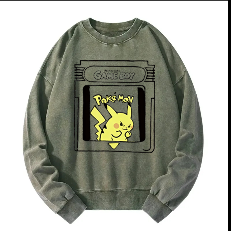 Casual Washed Pikachu Washed Sweatshirt