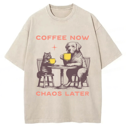 Tokyoviva Coffee Now Chaos Later Washed T-shirt