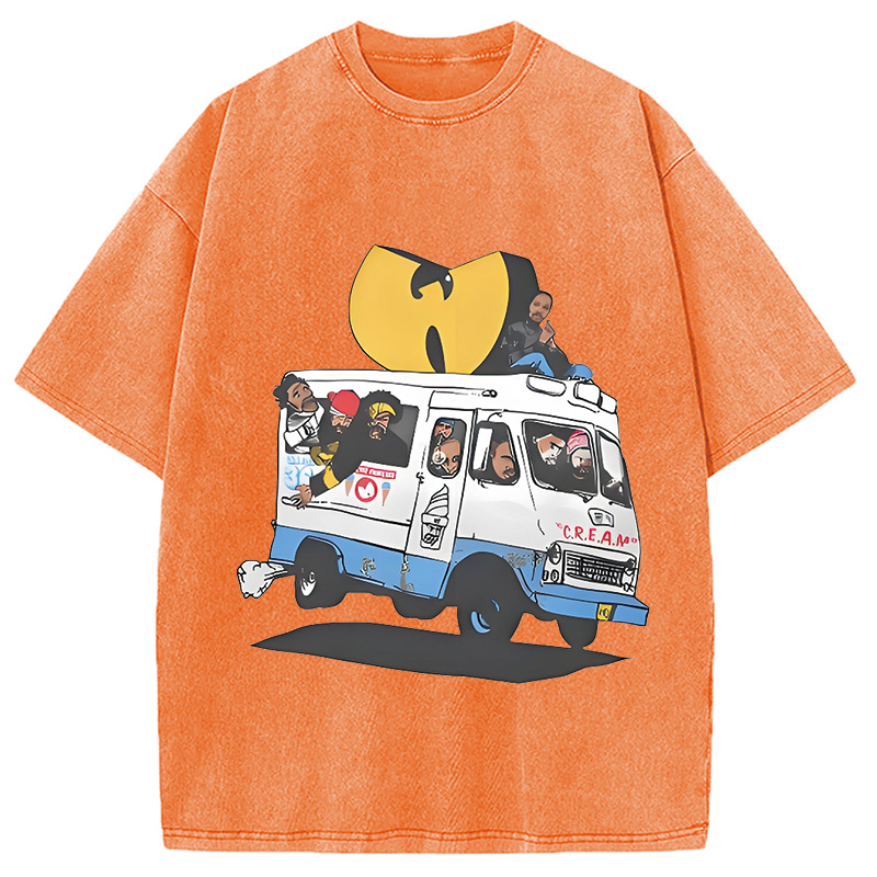 Wu Tang Retro Hip Hop Washed T-Shirt