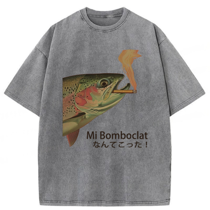 Tokyoviva Trout Smoking a Cigarette Washed T-shirt