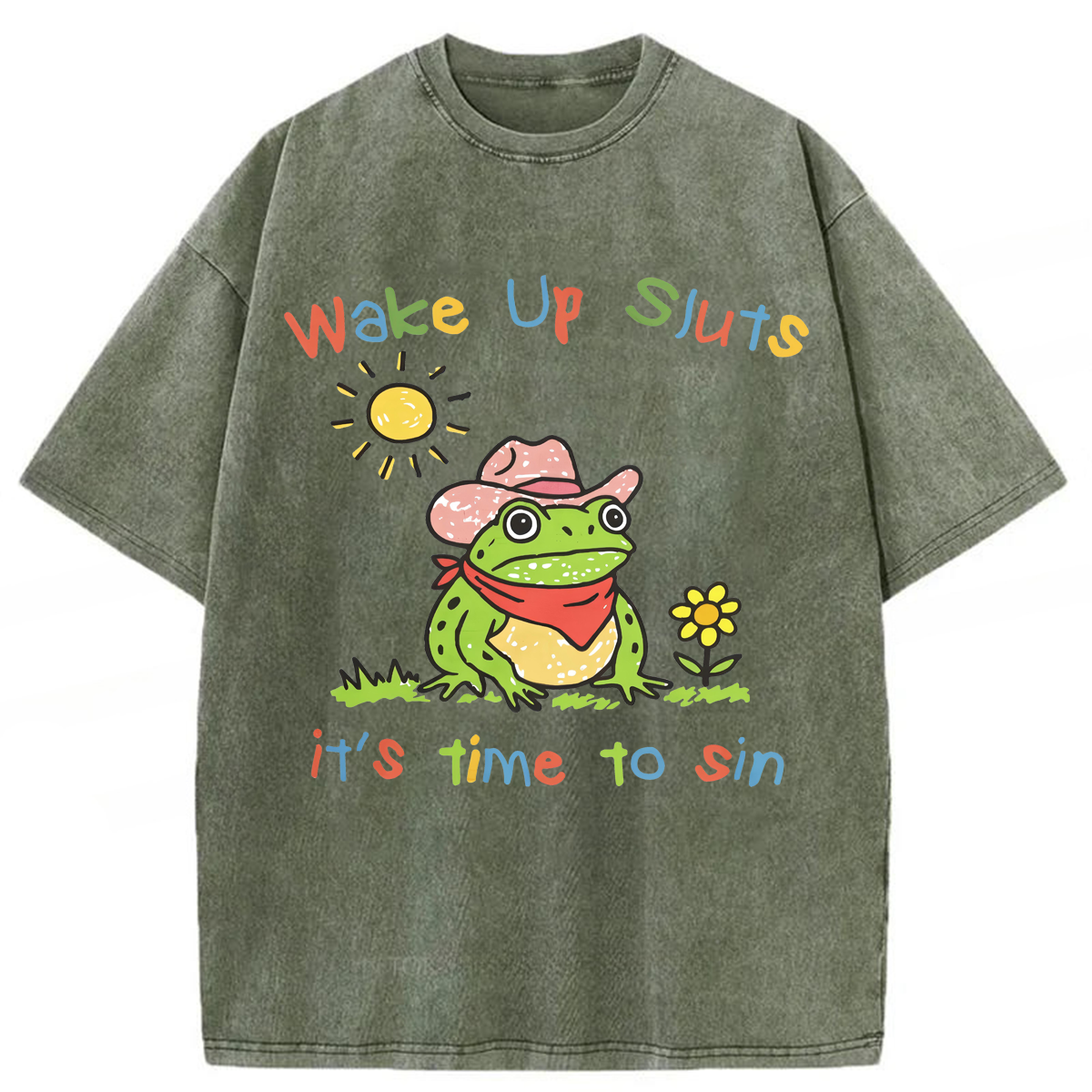 Tokyoviva Wake Up Sl*ts It's Time To Sin Washed T-shirt