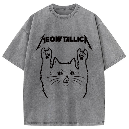 Vintage Album Cat Meowtallica Japan Washed T-Shirt