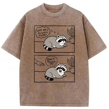 Tokyoviva Don't Touch Me Raccoon Washed T-shirt