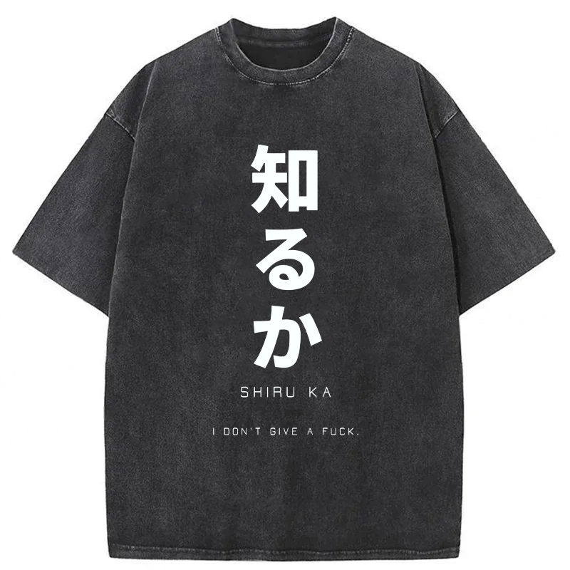 Tokyoviva Japanese I Don't Care Washed T-shirt