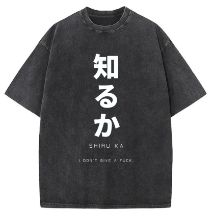 Tokyoviva Japanese I Don't Care Washed T-shirt