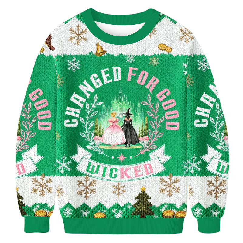 Baddiecat Changed For Good Wicked Christmas Ugly Sweatshirt