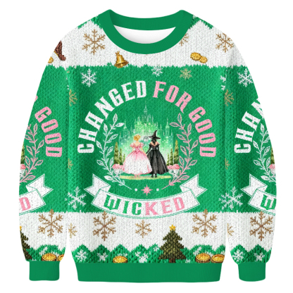 Baddiecat Changed For Good Wicked Christmas Ugly Sweatshirt