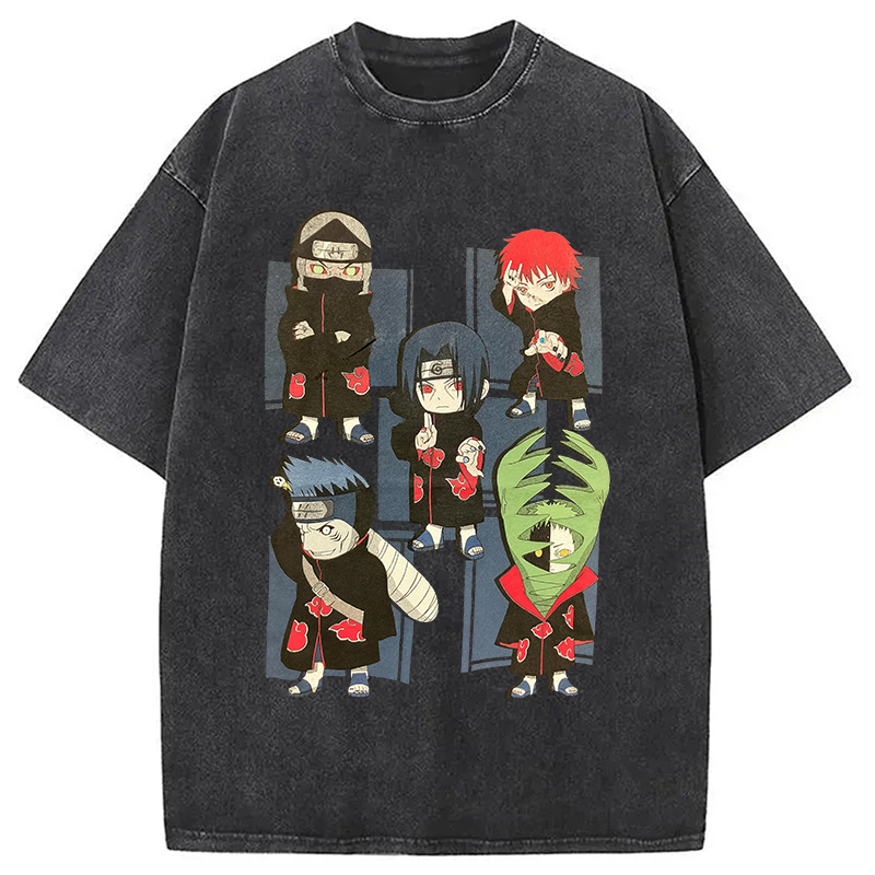 Japanese Anime Chibi Washed T-Shirt