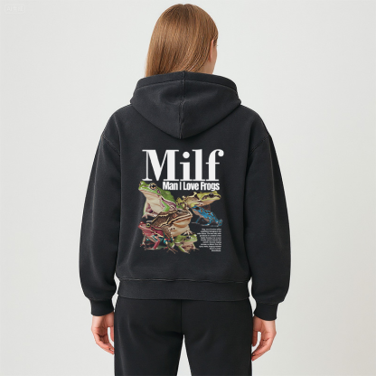Man I Love Frogs Meme Washed Zip Hoodie