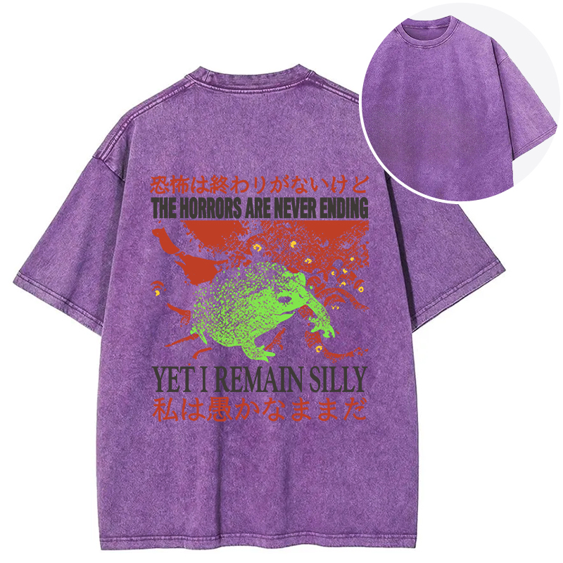 The Horrors are Never Ending Back Washed T-Shirt