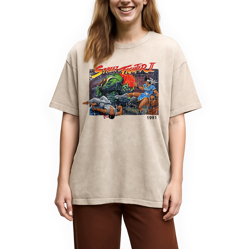 Street Fighter Retro Game Vintage Washed T-Shirt