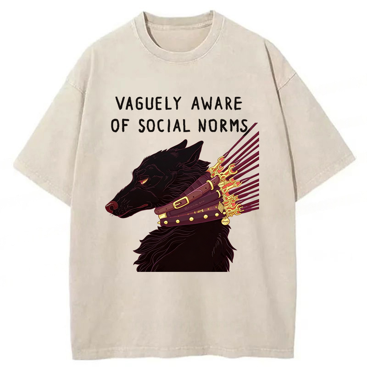 Tokyoviva Vaguely Aware Of Social Norms Washed T-shirt