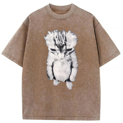 Tokyoviva Sad Crying Cat Meme Washed T-shirt