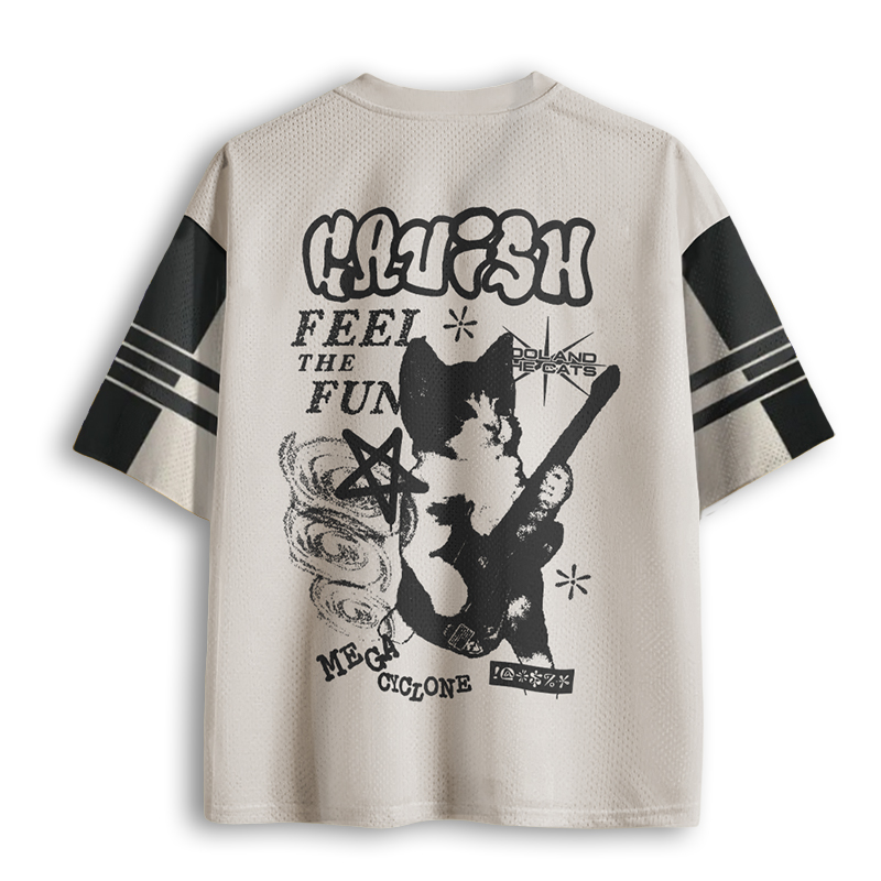 Baddiecat Rock Cat Vintage Mesh Jersey