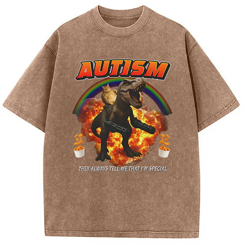 Funny Autism Washed T-Shirt