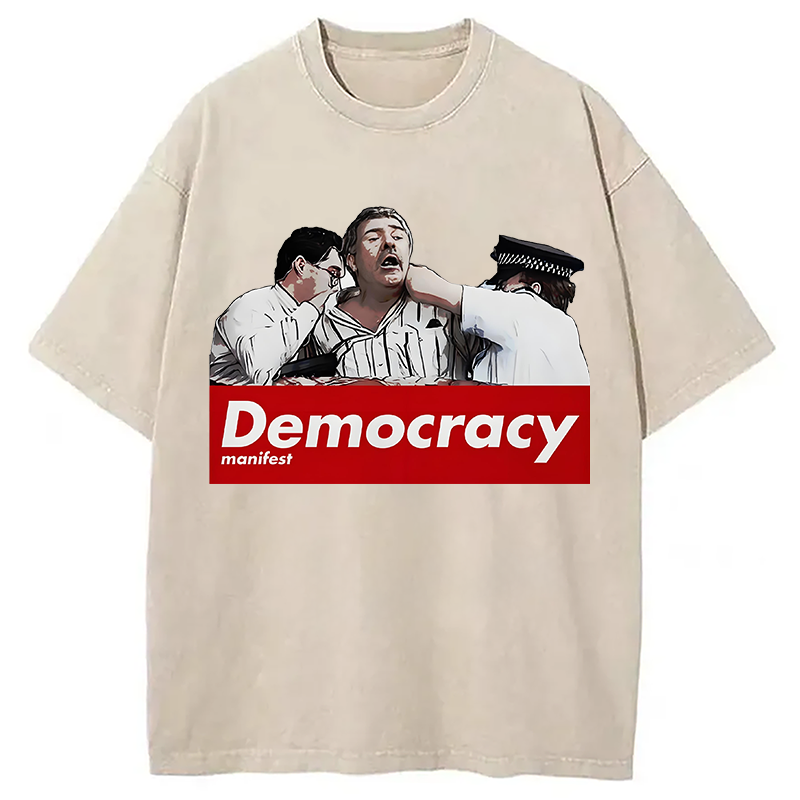 This Is Democracy Manifest Washed T-Shirt
