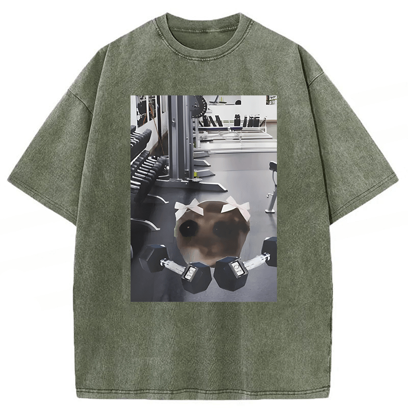 Tokyoviva Sad Hamster Workout Washed T-shirt