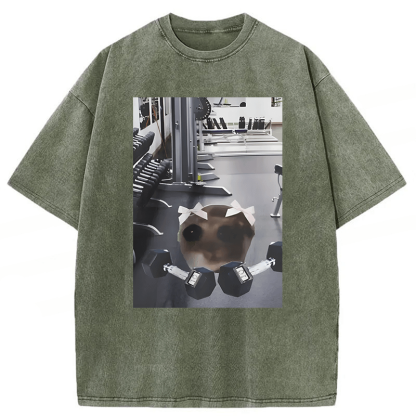 Tokyoviva Sad Hamster Workout Washed T-shirt