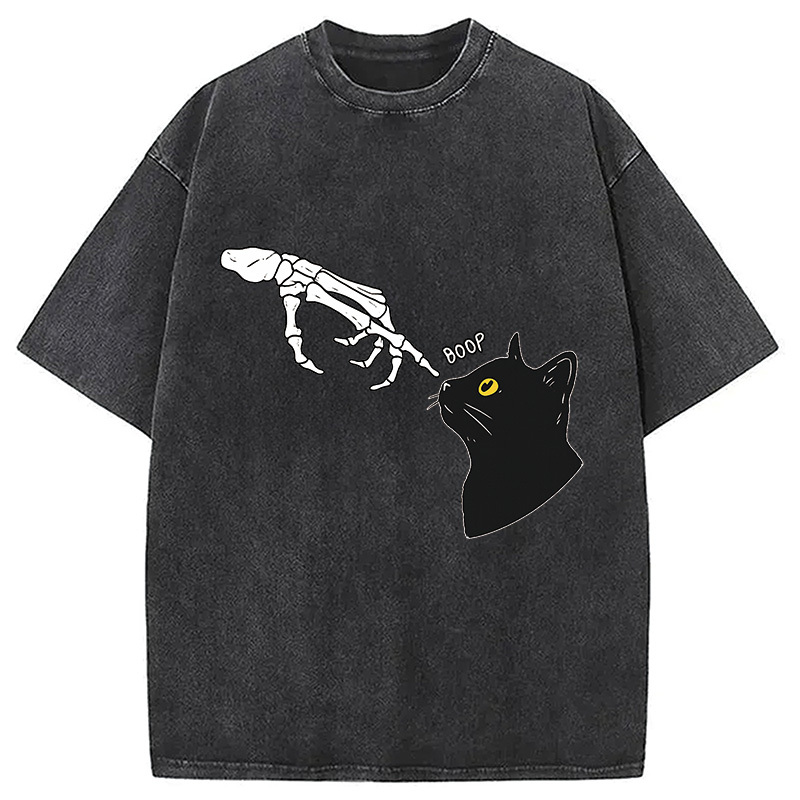 Cat Spooky Boop Washed T-Shirt