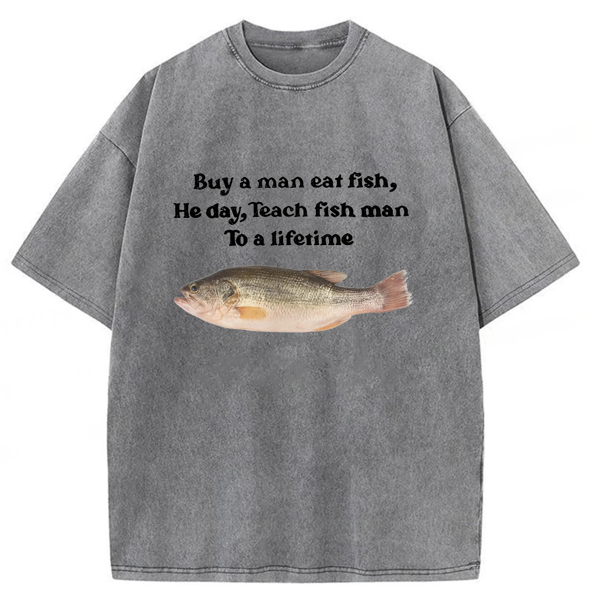 Tokyoviva Fun Fish Memes Washed T-shirt