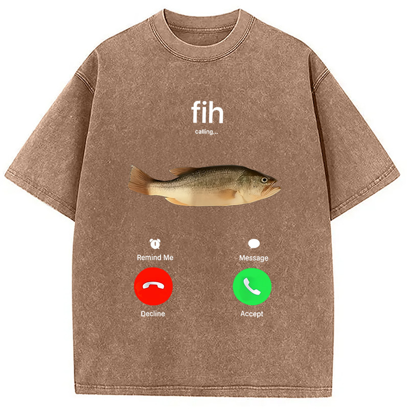 Fih Incoming Call Meme Washed T-Shirt