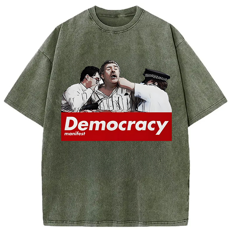 This Is Democracy Manifest Washed T-Shirt