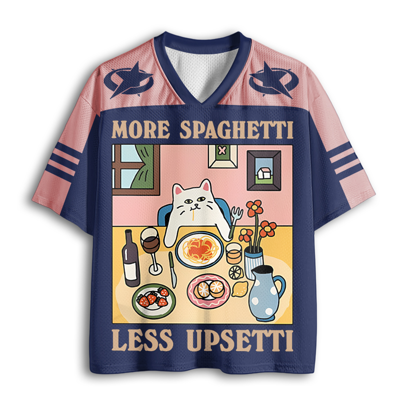 Baddiecat More Spaghetti Less Upsetti Cat Mesh Jersey