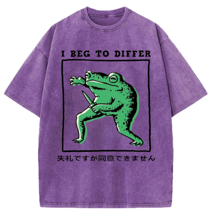 Tokyoviva Funny Frog I Beg To Differ Washed T-shirt