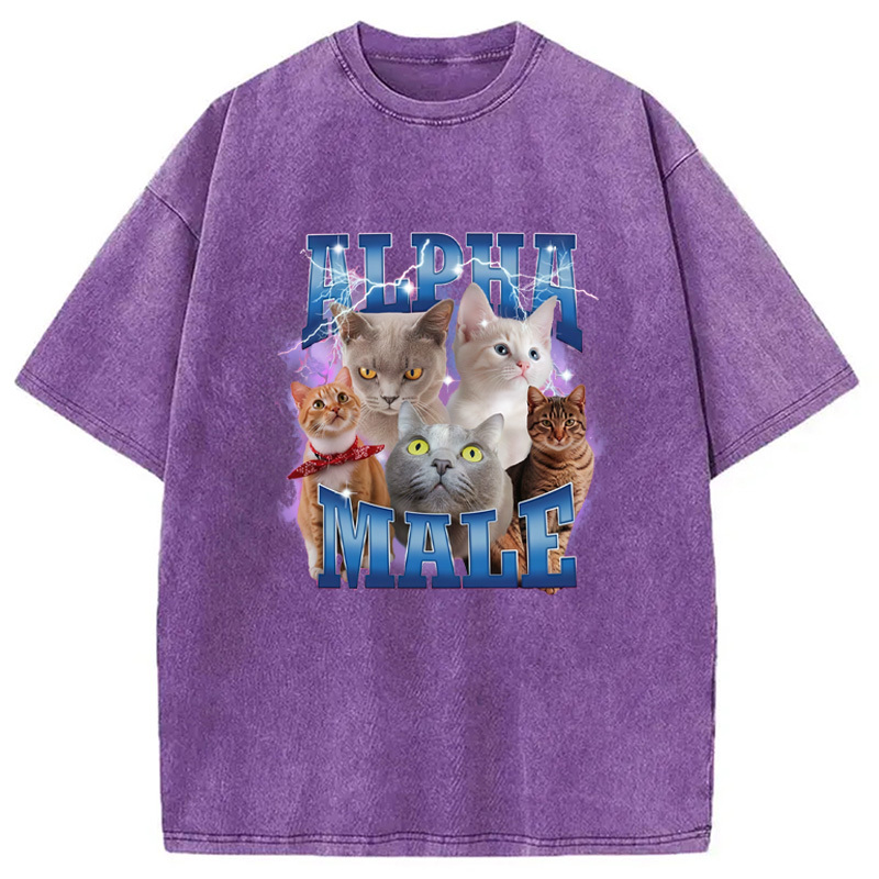 Blue Lightning Alpha Male Washed T-Shirt