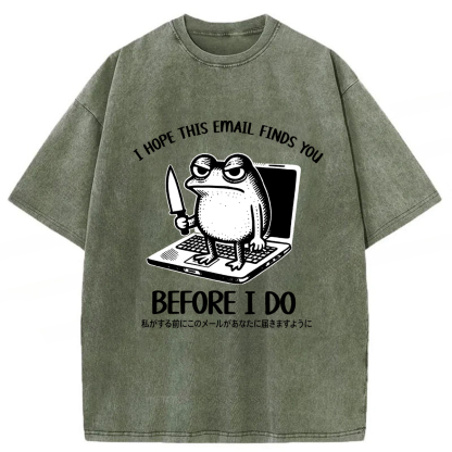 Tokyoviva Email Search Funny Frog Washed T-shirt