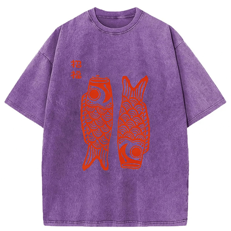 Baddiecat Japanese Carp Washed T-shirt