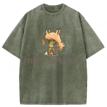 Tokyoviva Hold Your Horses Cowboy Frog Washed T-shirt