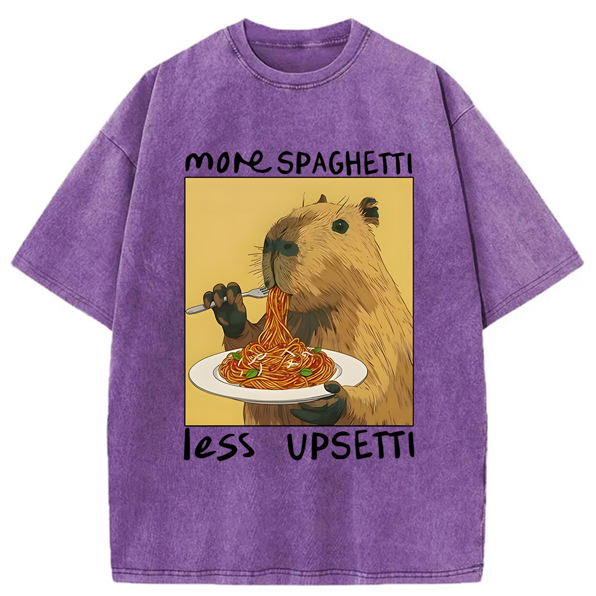 Tokyoviva Capybara Eating Pasta Washed T-shirt