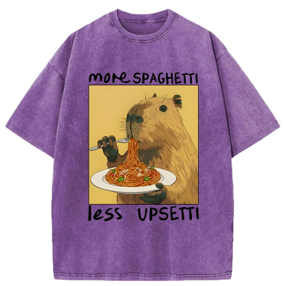 Tokyoviva Capybara Eating Pasta Washed T-shirt