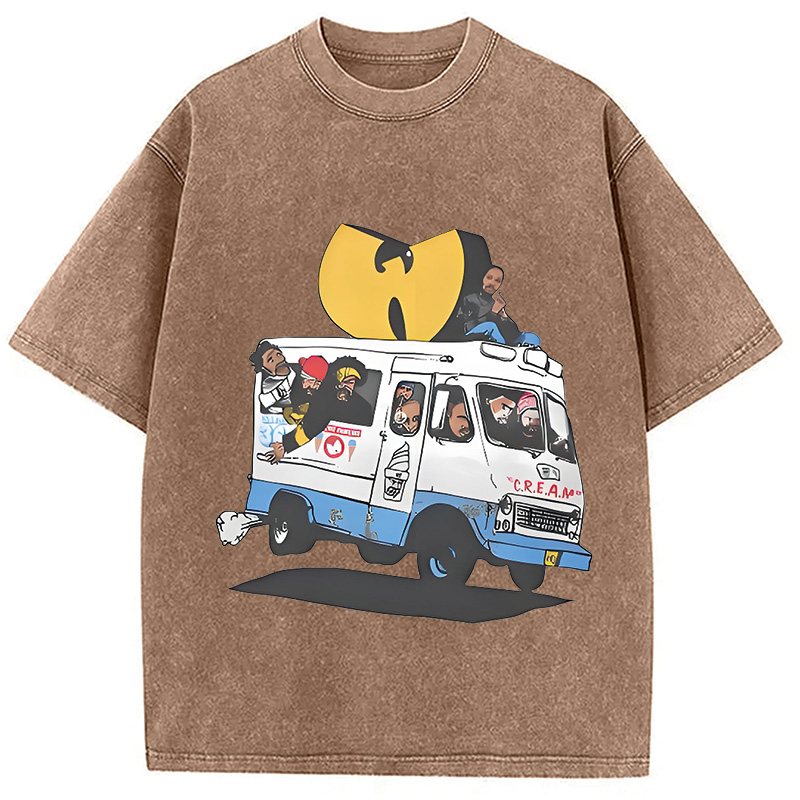Wu Tang Retro Hip Hop Washed T-Shirt