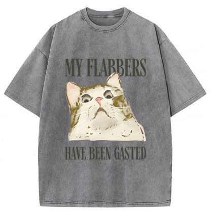 Tokyoviva American Street Wear Funny Sarcastic Cat Washed T-shirt