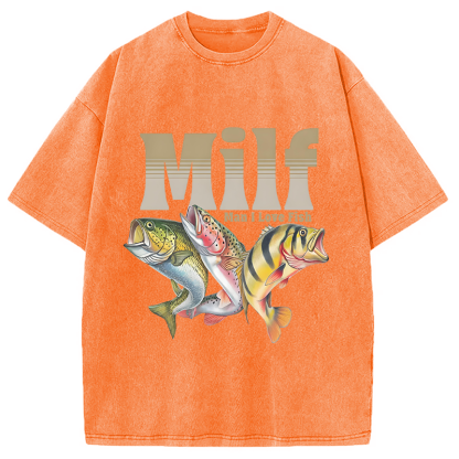 Man I Love Fish Meme Washed T-Shirt