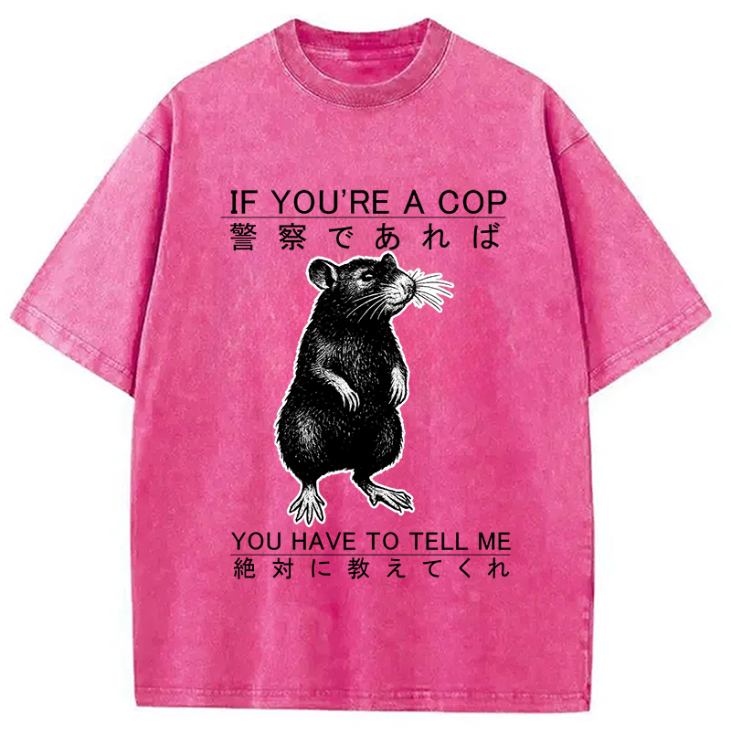 If You're A Cop Japanese Rat Washed T-Shirt