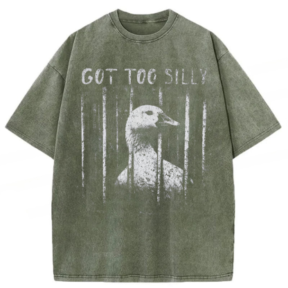 Tokyoviva Funny Silly Goose Meme Washed T-shirt