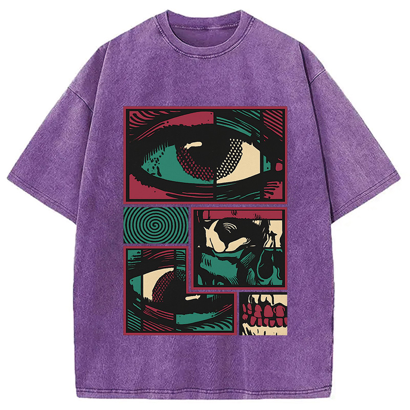 Facial Fragments Washed T-Shirt