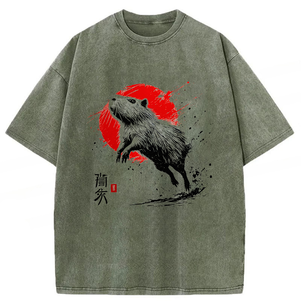 Tokyoviva Samurai Dolphin Washed T-shirt