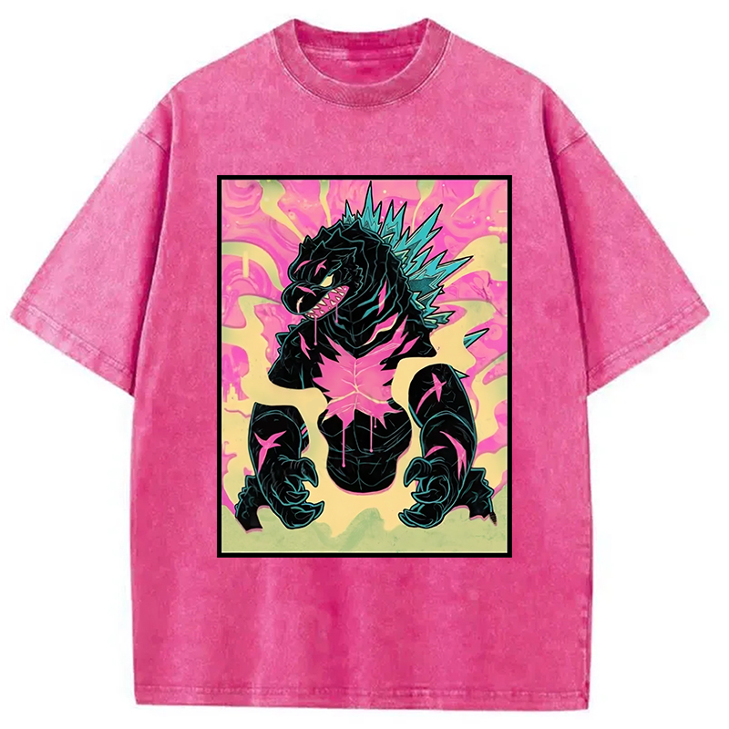 Japanese Godzilla Graffiti Washed T-Shirt
