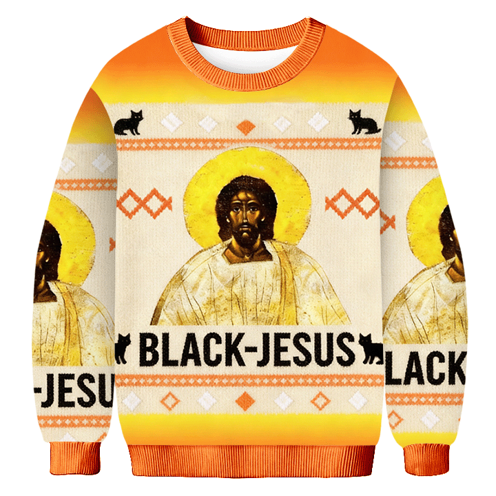 Baddiecat Black Jesus Ugly Sweatshirt