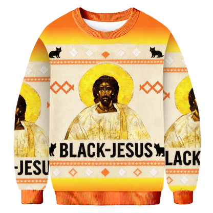 Baddiecat Black Jesus Ugly Sweatshirt
