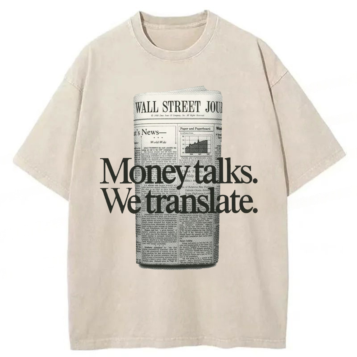 Tokyoviva Money Talks We Translate Washed T-shirt