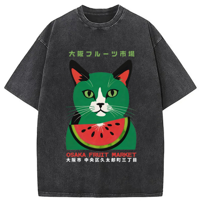 Osaka Fruit Market Washed T-Shirt