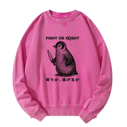 Funny Fight Or Flight Washed Sweatshirt