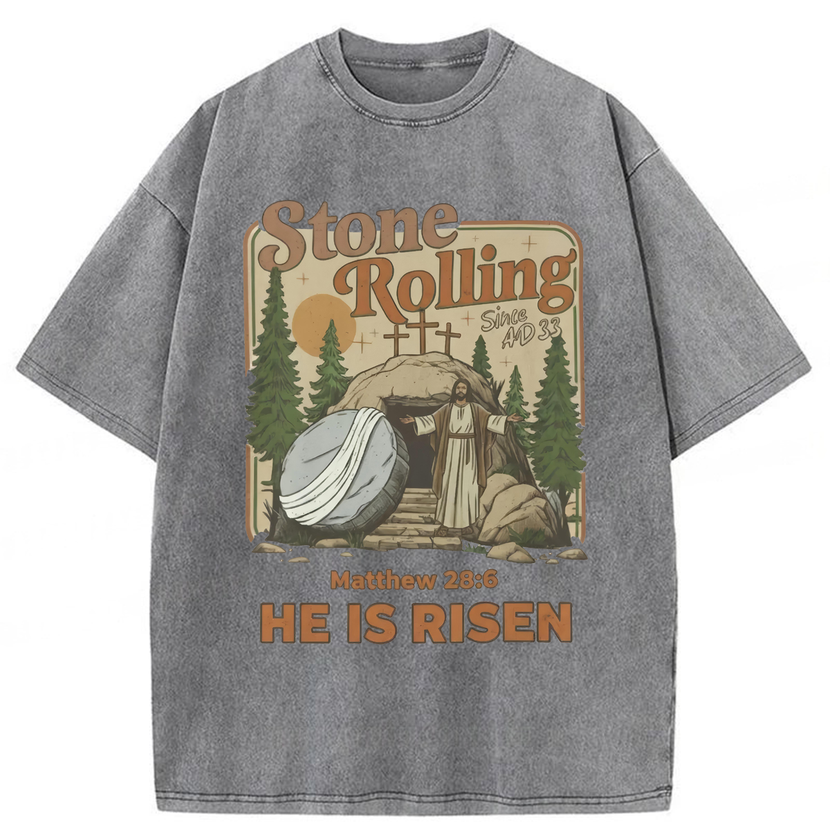 Tokyoviva He Is Risen Easter Washed T-shirt