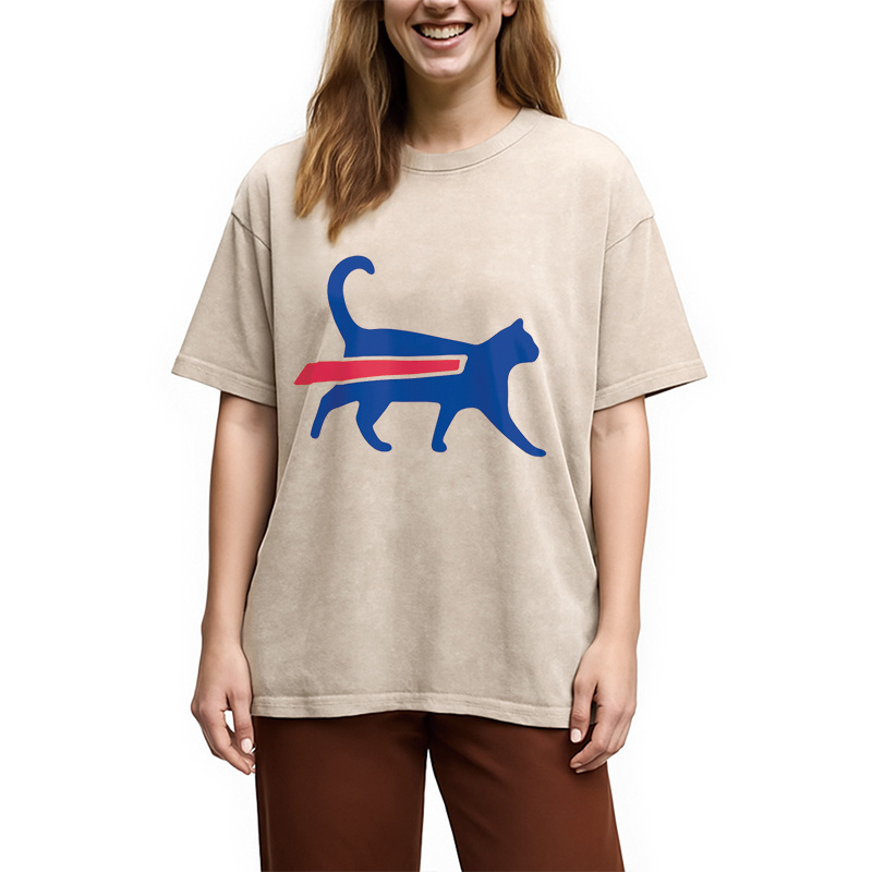 Cat-Bills is Buffalo Bills Funny Meme Washed T-Shirt